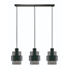 Freelight Moderne hanglamp Chiasso 3-lichts zwart met smoke glas