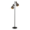 Freelight Industriële Vintage vloerlamp Cambal 2-lichts zwart bruin