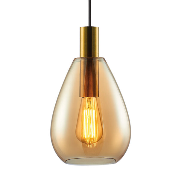 Freelight Hotel Chique hanglamp Dorato 3-lichts goud met amber glas