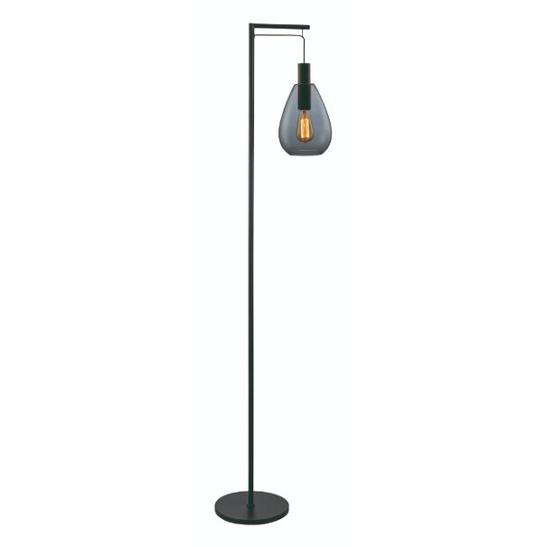 Freelight Moderne vloerlamp Dorato 1-lichts zwart met smoke glas