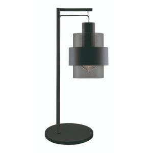 Freelight Moderne tafellamp Chiasso 1-lichts zwart met smoke glas