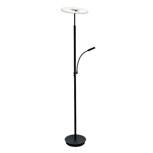 Moderne vloerlamp Riva Uplighter met Leesarm zwart