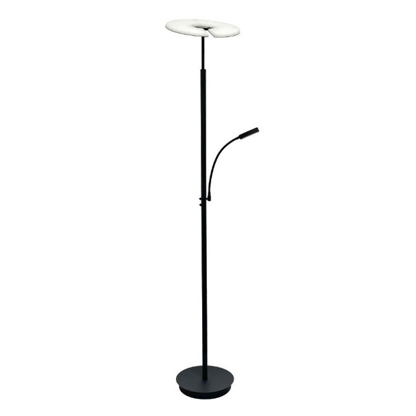 Artdelight Moderne vloerlamp Riva Uplighter met Leesarm zwart