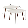 BelaLuz Moderne salontafel Brush 2 set brons brons wit composiet