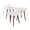 BelaLuz Moderne salontafel Brush 3 set brons brons wit composiet
