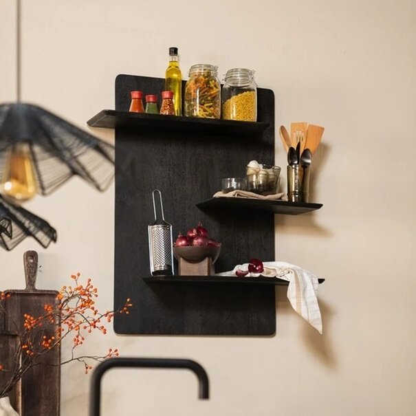 By-Boo Landelijke Scandinavische wandschap Seco 60 cm zwart