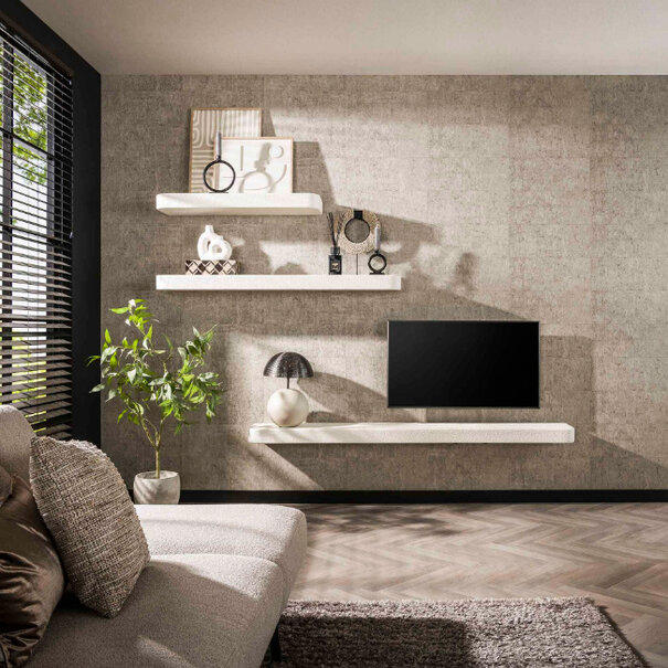 BelaLuz Moderne Wandplank Edas 200 cm marmer composiet