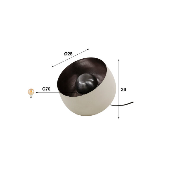 BelaLuz Industriële Moderne tafellamp Appa Ø28 cm mat beige