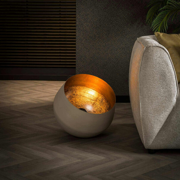 BelaLuz Industriële Moderne vloerlamp Appa Ø50 cm natural grey