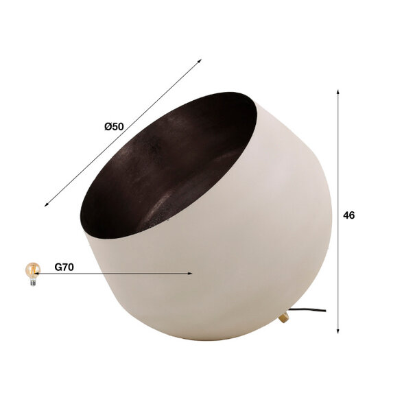 BelaLuz Industriële - Moderne - Tafellamp - Natural - 50 cm - Appa