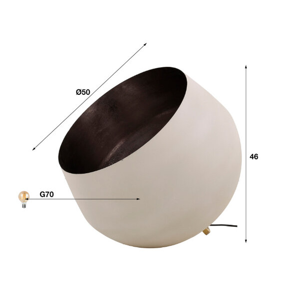 BelaLuz Industriële Moderne vloerlamp Appa Ø50 cm natural grey