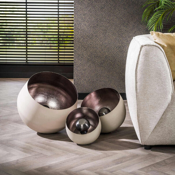 BelaLuz Industriële vloerlampen Appa 3 set mat beige