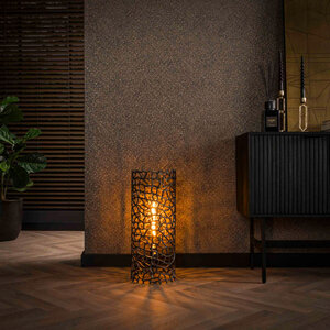 BelaLuz Industriële vloerlamp Morte 60 cm zwart nikkel