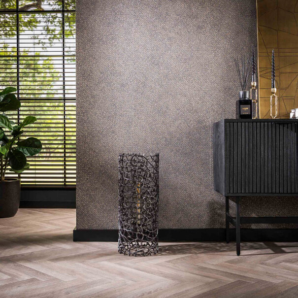 BelaLuz Industriële vloerlamp Morte 60 cm zwart nikkel