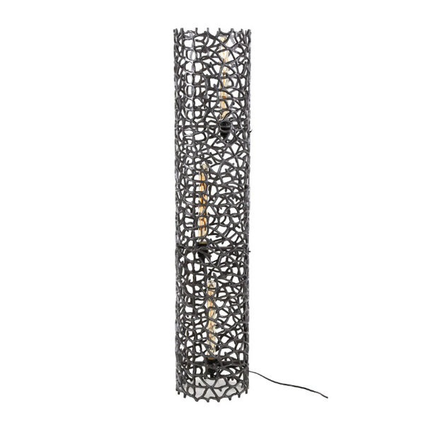 BelaLuz Industriële vloerlamp Morte 120 cm zwart nikkel