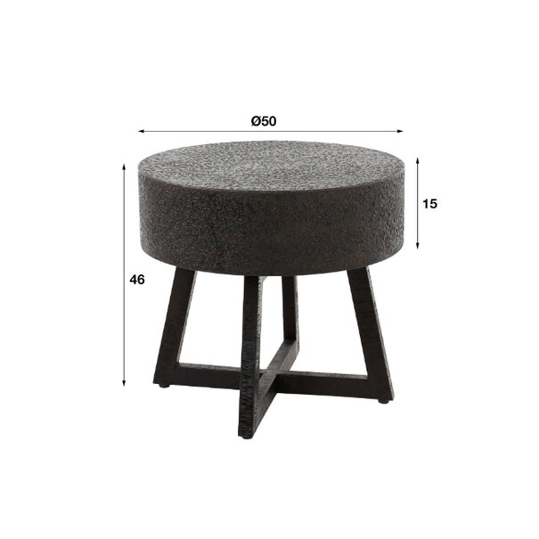 BelaLuz Moderne salontafel Ton Ø50 cm Hout zwart