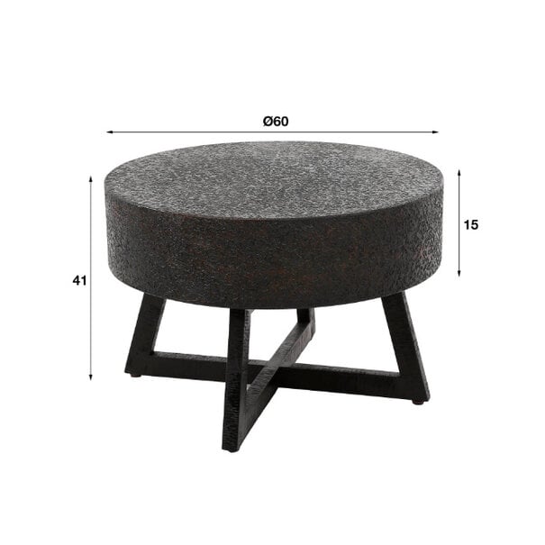 BelaLuz Moderne salontafel Ton Ø60 cm Hout zwart