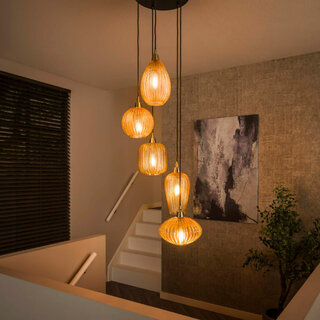 Hanglamp Beatrix 5-lichts getrapt
