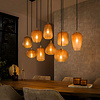 BelaLuz Hotel Chique Klassieke hanglamp Bees 9-lichts goud met amber glas