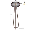 BelaLuz Industriële Vintage driepoots vloerlamp Vince 1-lichts koper