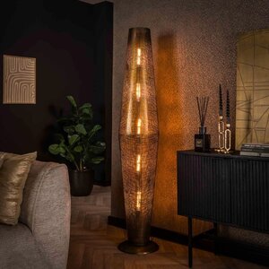 BelaLuz Modern Industriële 5-lichts vloerlamp Rocky brons antiek