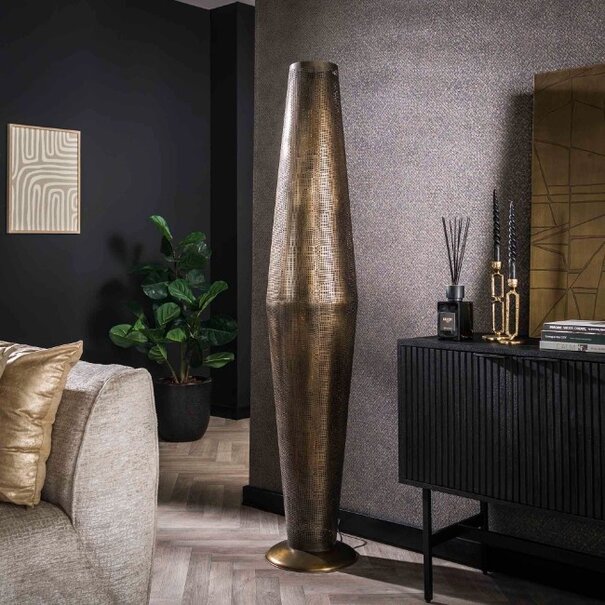 BelaLuz Modern Industriële 5-lichts vloerlamp Rocky brons
