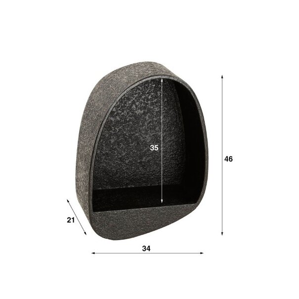 BelaLuz Moderne wandschap Sarina 34 cm grijs