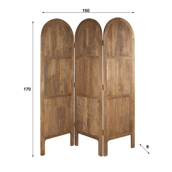 BelaLuz Landelijke Roomdivider Ubud 3delig mangohout