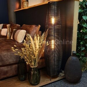 ETH Moderne vloerlamp Cocoon 2-lichts zwart