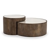 Eleonora Moderne salontafel Hazel 2 set mangohout marmer