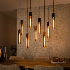 BelaLuz Industrieel Design hanglamp Titan 9 lichts charcoal