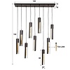 BelaLuz Industrieel Design hanglamp Titan 9 lichts charcoal
