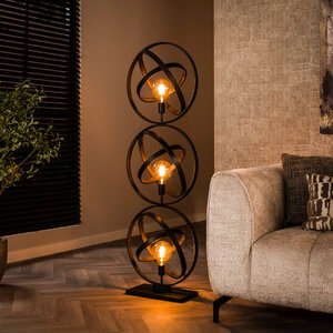 BelaLuz Industrieel Stoere Artic vloerlamp 3-lichts charcoal