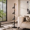 BelaLuz Industrieel klassiek vloerlamp Cylis 8 lichts charcoal Mixed glass