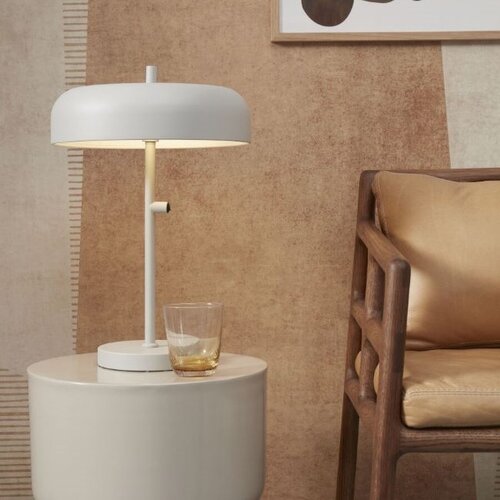 Scandinavische tafellamp Porto 2-lichts licht grijs