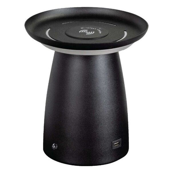 ETH Moderne tafellamp Soof draadloos + USB oplader zwart dimbaar