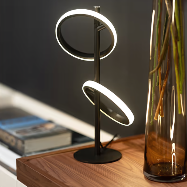 ETH Modern design tafellamp Jaimy 2-lichts zwart