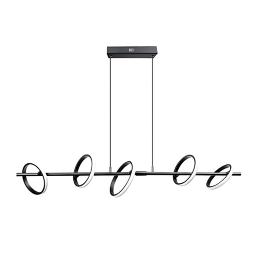 Modern design hanglamp Jaimy 5-lichts zwart