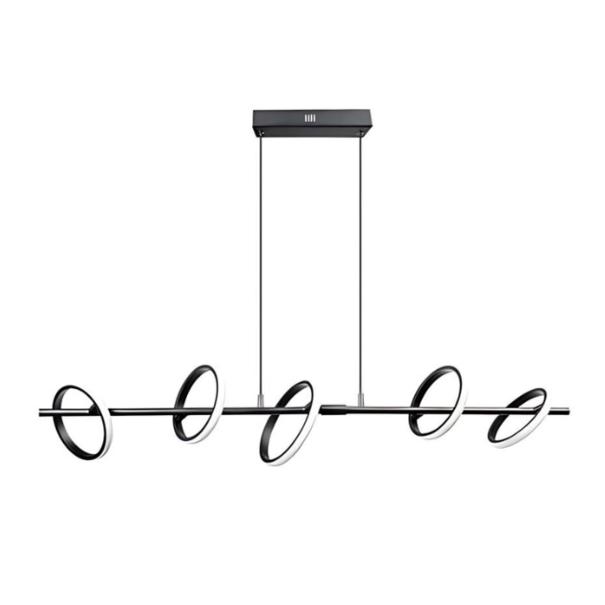 ETH Modern design hanglamp Jaimy 5-lichts zwart
