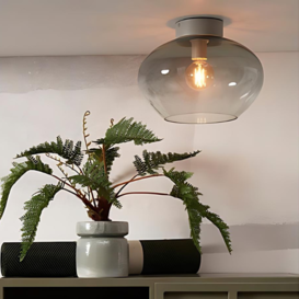 Plafonniere Bologna 1-lichts lichtgrijs