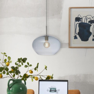 Hanglamp Bologna 1-lichts lichtgrijs