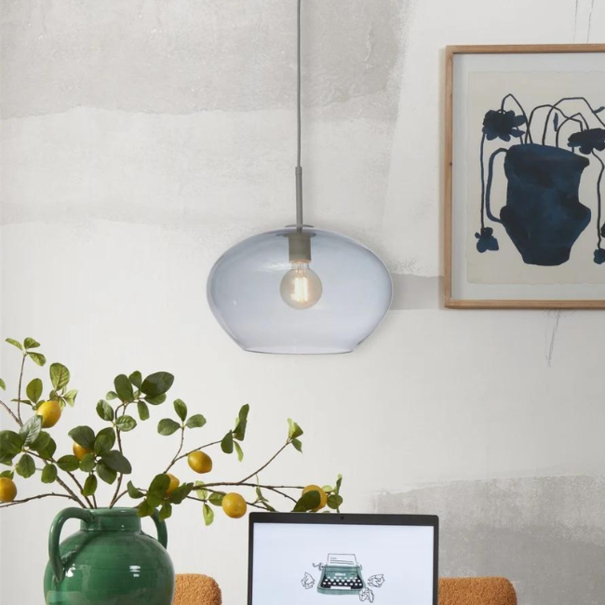 it's about RoMi Modern - Minimalistisch - Hanglamp - Ovaal 35x23cm - Licht Grijs - Bologna