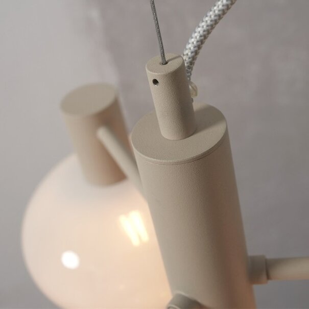 it's about RoMi Industrieel - Modern - Hanglamp - 4 arm Ø43xh.34cm - Melk wit - Bologna