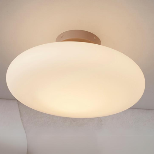 Modern minimalistisch plafonniere Sapporo L Ø34 cm wit zand