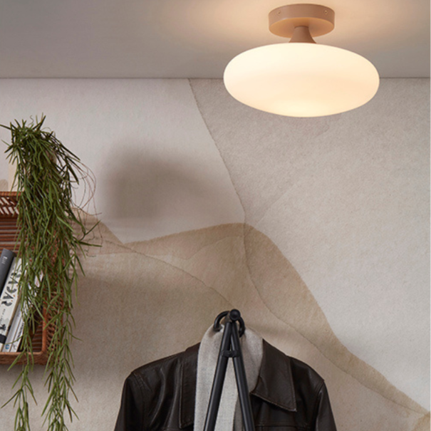 it's about RoMi Modern minimalistisch plafonniere Sapporo L Ø34 cm wit zand