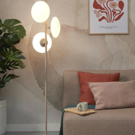 Vloerlamp Sapporo 3-lichts wit/zand