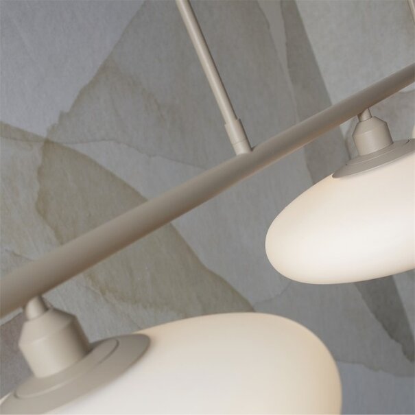 it's about RoMi Industrieel Modern hanglamp Sapporo 3-lichts wit zand