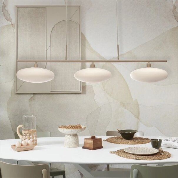 it's about RoMi Industrieel Modern hanglamp Sapporo 3-lichts wit zand