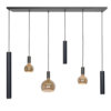 Ztahl Moderne hanglamp Riva 6-lichts 120 cm zwart