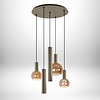 Ztahl Moderne Design hanglamp Riva 5-lichts Ø50 cm getrapt quartz